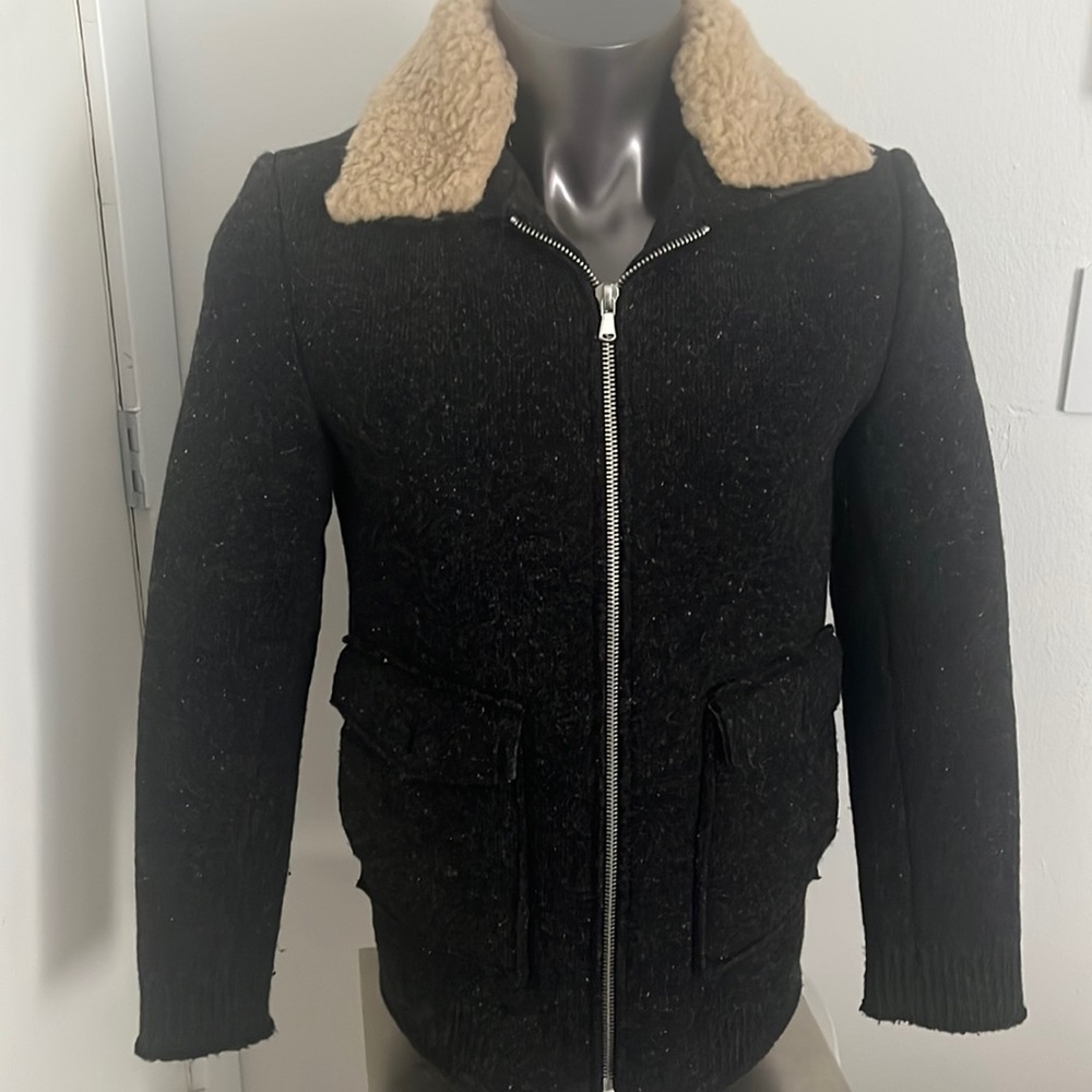 Slate & Stone Mens Sherpa collar coat medium